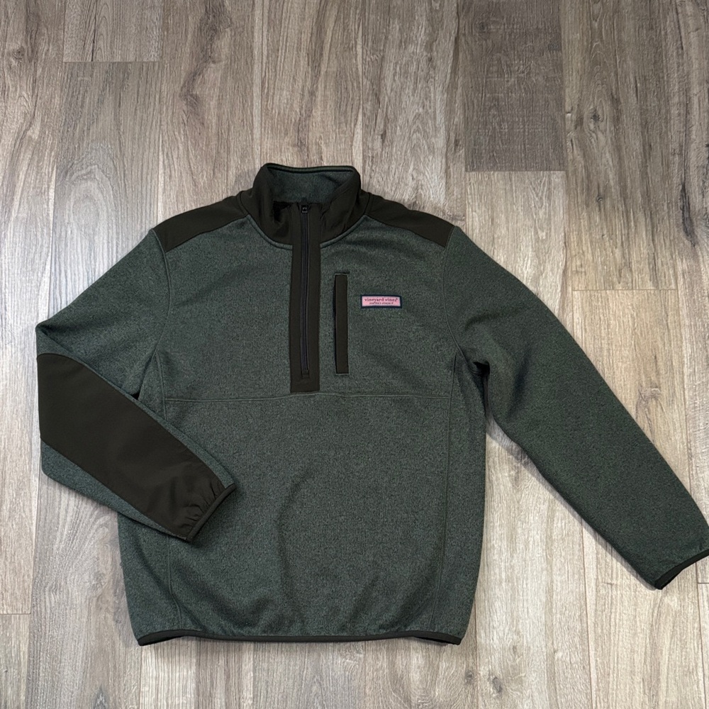Vineyard Vines Mens Mountain Sweater Fleece Quarter-zip Size M